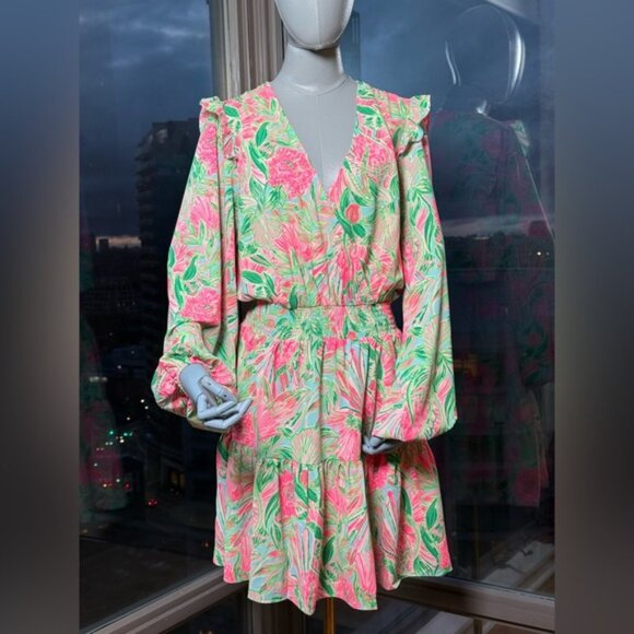 🆕 LILLY PULITZER 🧿 NWT Taviana Stretch Dress Coming in Hot Blue Horizon, Sz 12 - Picture 12 of 16